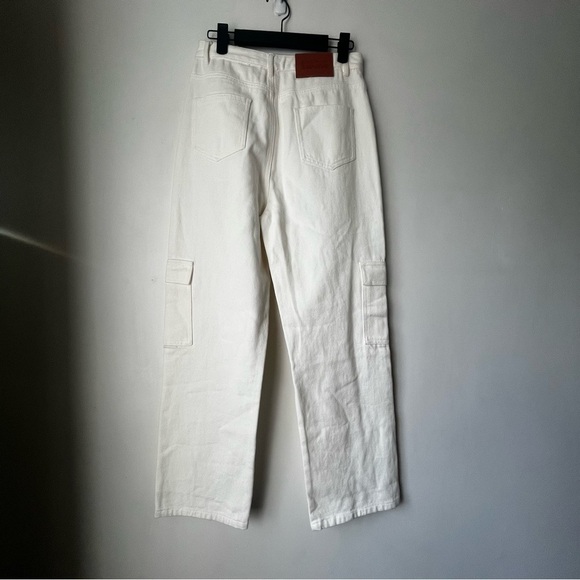 Princess Polly Jeremiah White Denim Relaxed Fit Cargo Straight Leg Jeans 4 - Picture 7 of 7